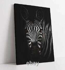 Zebra 4 Large Canvas Wall Art Float Effect/frame/picture/poster Print-black