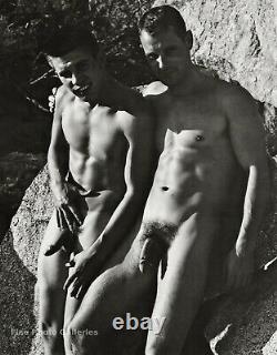1955 Bruce Bellas Of Los Angeles Nude Homme Buddies De Plein Air Gravure Sur Photo 11x14