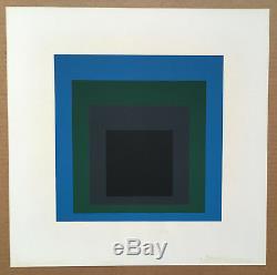 1965 Albers Serigraphie Negra Porta Estompée Dur Portefeuille Bord