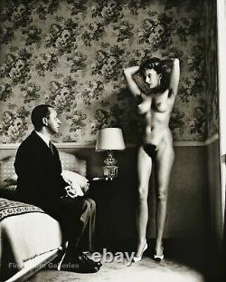 1988 Vintage Helmut Newton Femme Nue Femme Hôtel Chambre Duotone Photo Art 12x16