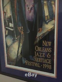 1998 Nouvelle-orléans Jazz Fest Poster Le Dr John James Michalopolous Encadrée Numéroté