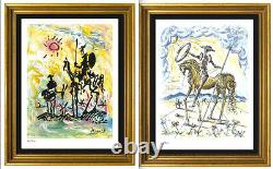 2 Don Quichotte Signé /numbered Ltd Ed Prints Picasso & Salvador Dali (non Encadré)