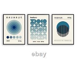 Affiche Bauhaus, Affiche, Art mural bleu, Art mural minimaliste, Art du milieu du siècle