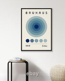 Affiche Bauhaus, Affiche, Art mural bleu, Art mural minimaliste, Art du milieu du siècle