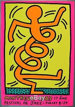 Affiche De L'exposition Keith Haring Originale Montreux 1983 Festival De Jazz Litho Rare