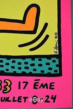 Affiche De L'exposition Keith Haring Originale Montreux 1983 Festival De Jazz Litho Rare