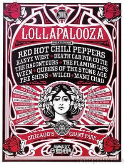 Affiche De Shepard Fairey De Lollapalooza 2006 Imprimer Chicago Obey Kanye Rhcp Wilco