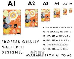 Affiche Hilma Klimt, impression d'exposition d'art vintage, encadrée A6 A5 A4 A3 A2 A1