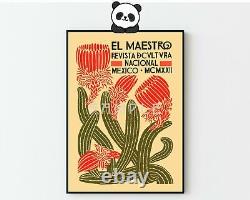 Affiche 'Mexican El Maestro', impression de voyage au Mexique, encadrée A6 A5 A4 A3 A2 A1.
