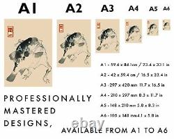 Affiche Sumo Grenouille & Poisson, Impression d'exposition d'art vintage, encadrée A6 A5 A4 A3 A2 A1