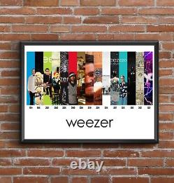 Affiche d'art de couverture d'album de la discographie de Weezer - Impression de la discographie - Cadeau de Noël
