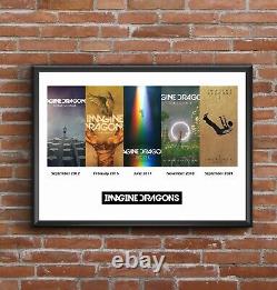 Affiche d'art multi-album de la discographie d'Oasis - Super cadeau de Noël