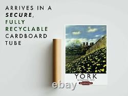 Affiche de York, Impression de Voyage Vintage de Chemin de Fer Britannique, encadrée A6 A5 A4 A3 A2 A1