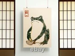 Affiche de grenouille en colère, estampe d'art animalier japonais vintage, encadrée A6 A5 A4 A3 A2 A1
