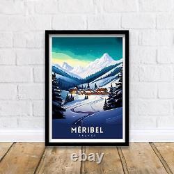 Affiche de la station de ski de Méribel dans les Alpes françaises Décoration de sports d'hiver Affiche de Méribel en France