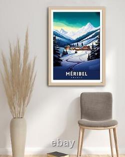 Affiche de la station de ski de Méribel dans les Alpes françaises Décoration de sports d'hiver Affiche de Méribel en France