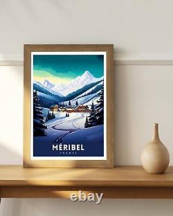 Affiche de la station de ski de Méribel dans les Alpes françaises Décoration de sports d'hiver Affiche de Méribel en France