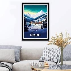 Affiche de la station de ski de Méribel dans les Alpes françaises Décoration de sports d'hiver Affiche de Méribel en France