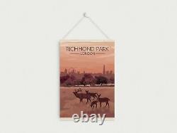 Affiche de voyage Skyline de Richmond Park London Encadrée Impressions de liste de seaux
