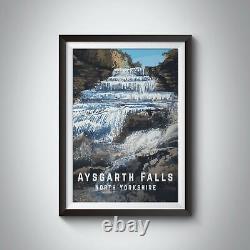 Affiche de voyage des chutes d'Aysgarth, Yorkshire du Nord - Impressions encadrées à ajouter à votre liste de choses à faire