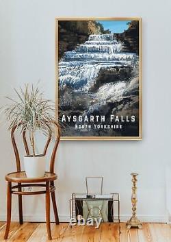 Affiche de voyage des chutes d'Aysgarth, Yorkshire du Nord - Impressions encadrées à ajouter à votre liste de choses à faire