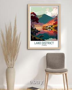 Affiche de voyage du Lake District Cumbria Art mural du Lake District Décoration intérieure du Lake District