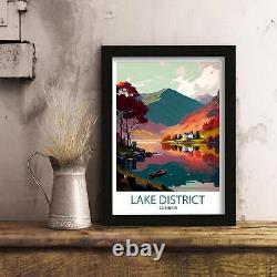 Affiche de voyage du Lake District Cumbria Art mural du Lake District Décoration intérieure du Lake District