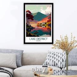 Affiche de voyage du Lake District Cumbria Art mural du Lake District Décoration intérieure du Lake District