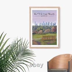 Affiche de voyage du parc de Blythe Hill Fields à Londres