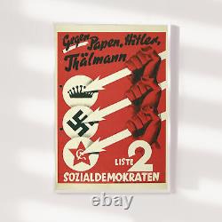 Affiche électorale des Trois Flèches (1932) - Affiche vintage imprimée - Cadeau de propagande de la Seconde Guerre mondiale