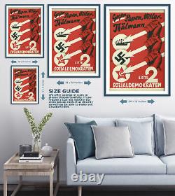 Affiche électorale des Trois Flèches (1932) - Affiche vintage imprimée - Cadeau de propagande de la Seconde Guerre mondiale