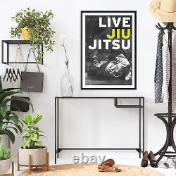 Affiche motivationnelle de Jiu-Jitsu 12 LIVE JIU JITSU Art Imprimé Citation BJJ