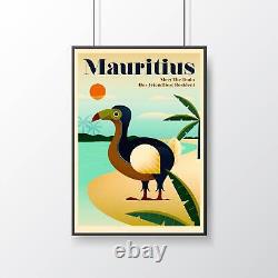 Affiche touristique vintage de l'île Maurice, impression de voyage rétro pour la chambre à coucher, le salon retro