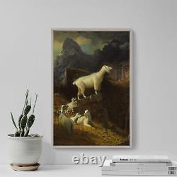 Albert Bierstadt Chèvres Des Montagnes Rocheuses (1885) Affiche D'art Tirage Cadeau De Peinture