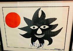 Alexander Calder Grande Lithographie Couleur Moderne Encadrée Oeuvre Signée