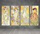 Alphonse Mucha Les Fleurs Imprime Sur Toile Peinture Femmes Art Nouveau 1482