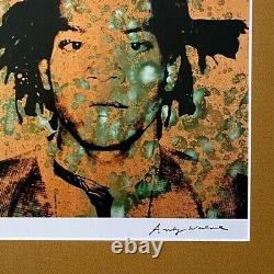 Andy Warhol Basquiat Signé Vintage Imprimer En 11x14 Mat Cadre Prêt