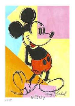 Andy Warhol Ed / Lithographie Numérotée À La Main Ltd Ed Mickey Mouse Litho (non Encadrée)
