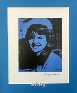 Andy Warhol Jackie Kennedy Signé Vintage Imprimé En 11x14 Mat Cadre Prêt