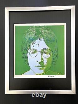 Andy Warhol John Lennon Signé Vintage Imprimé Monté Et Encadré