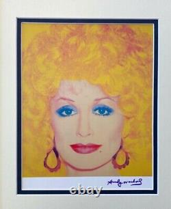 Andy Warhol Magnifique 1984 Signé Dolly Parton Imprimé Montée Sous Passe-partout 11x14 #3