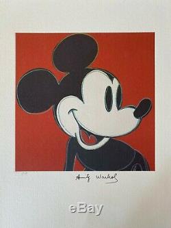 Andy Warhol Mickey Mouse. Signée Et Numérotée Haute Qualité Lithograph