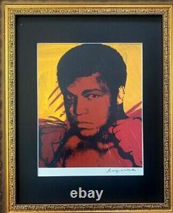 Andy Warhol Muhammad Ali A Signé Vintage Print En 11x14 Mat Frame Ready^