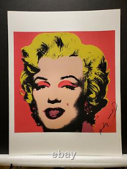 Andy Warhol Original (1967) Signé Marilyn Monroe Rose 15x 15 Affiche D'art