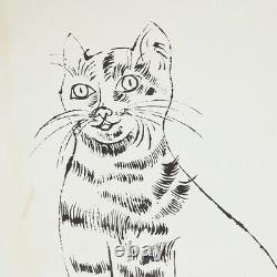 Andy Warhol Rare 1954 25 Cats Nom Sam & One Blue Pussy Lithographie Originale