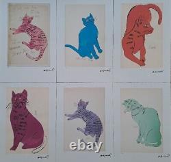 Andy Warhol Signé 5 Chats nommés Sam et Un Certificat de Chat Bleu