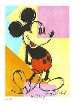 Andy Warhol Signé / Ed Ltd Mickey Mouse-numérotés Main Litho Imprimer (sans Cadre)