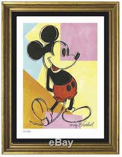Andy Warhol Signé / Hand-numéroté Ltd Ed Mickey Mouse Litho Impression (sans Cadre)