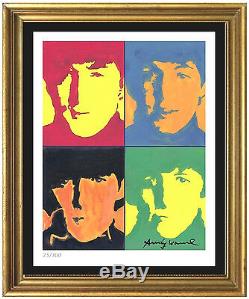 Andy Warhol Signé / Numéroté Main Ltd Edtion The Beatles Litho Imprimer (sans Cadre)