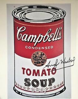 Andy Warhol Signé Soup Can I Campbell Imprimer La